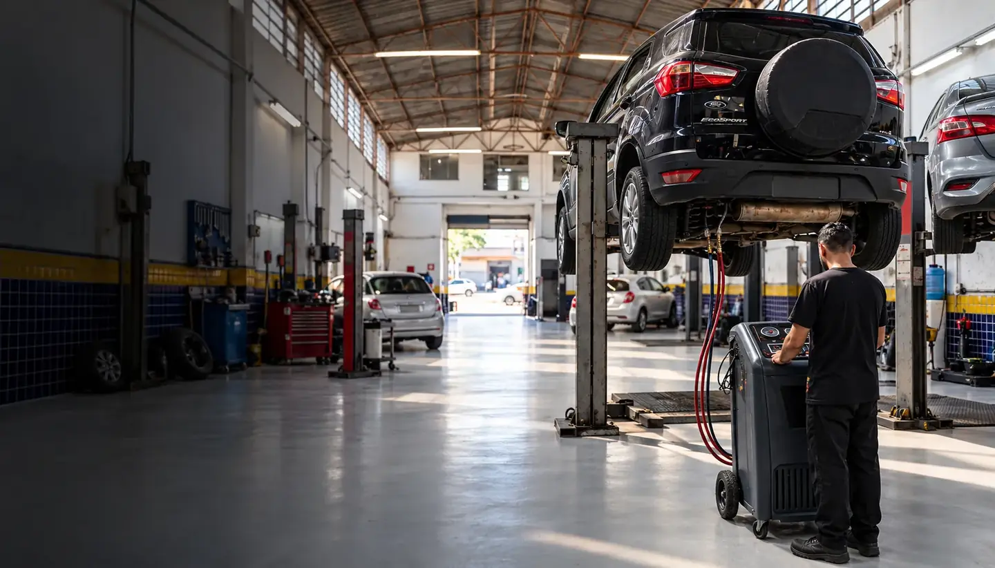 Equipamento de troca de fluido do câmbio automático na oficina